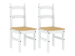 Juego de 2 sillas de comedor blancas 40x46x99 cm madera maciza de pino