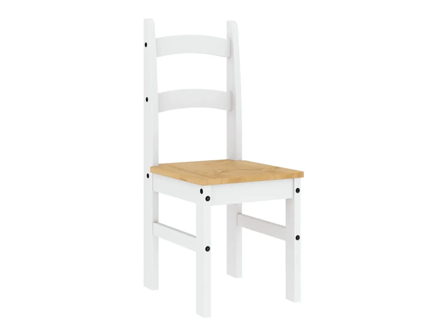 Juego de 2 sillas de comedor blancas 40x46x99 cm madera maciza de pino