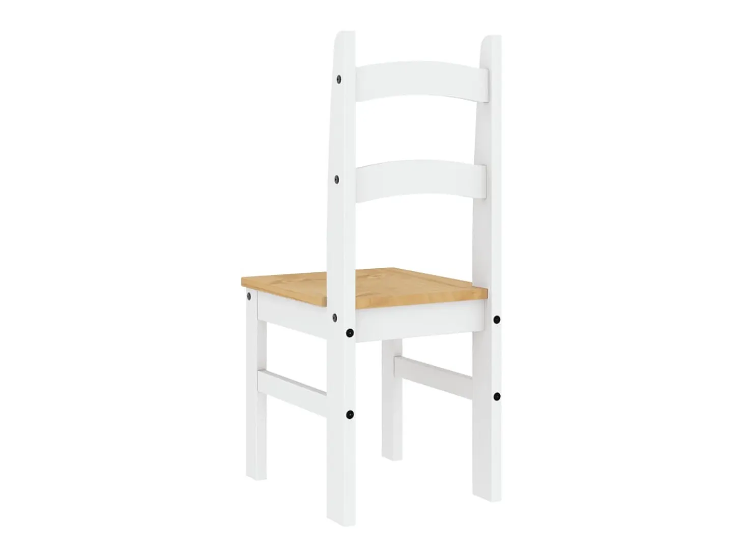 Juego de 2 sillas de comedor blancas 40x46x99 cm madera maciza de pino