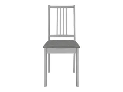 Juego de 2 sillas de comedor con cojines de madera maciza gris