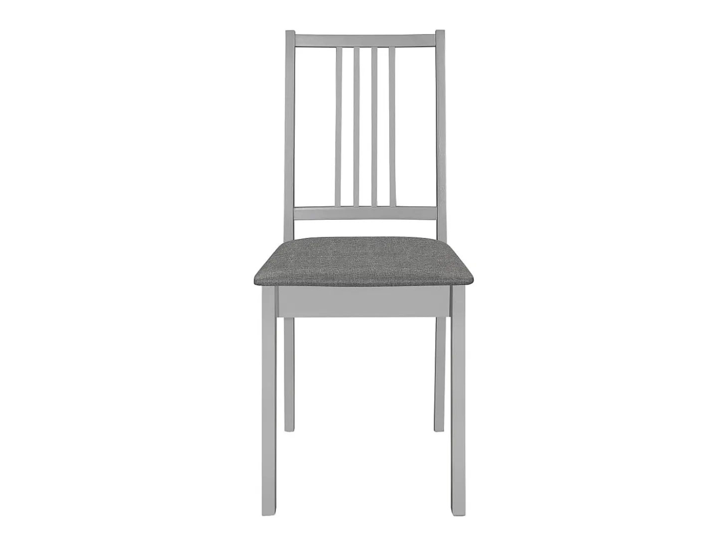 Juego de 2 sillas de comedor con cojines de madera maciza gris