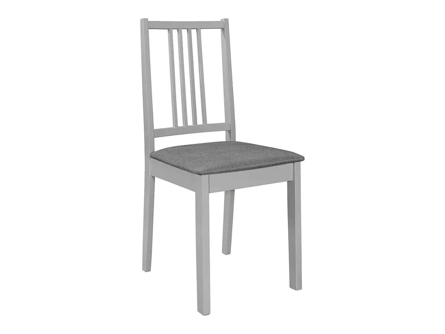 Juego de 2 sillas de comedor con cojines de madera maciza gris