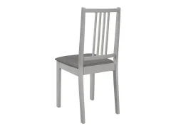 Juego de 2 sillas de comedor con cojines de madera maciza gris
