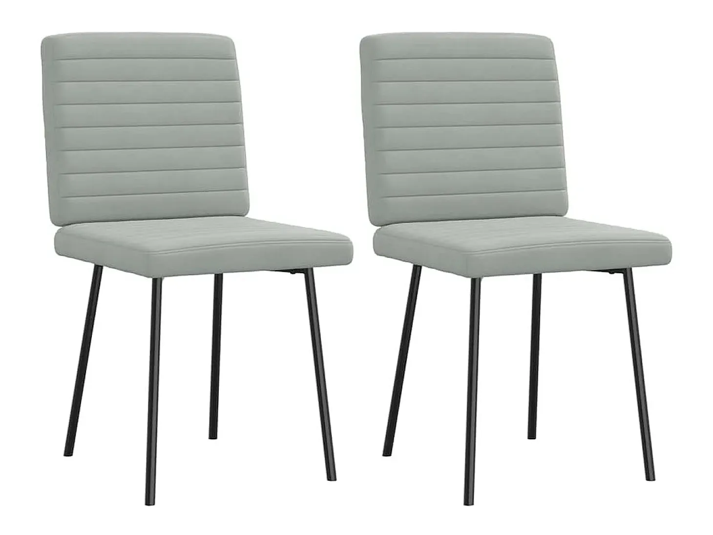 Juego de 2 sillas de comedor en terciopelo gris claro