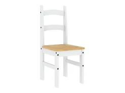 Juego de 2 Sillas de comedor madera maciza pino blanco 40x46x99 cm ES619435