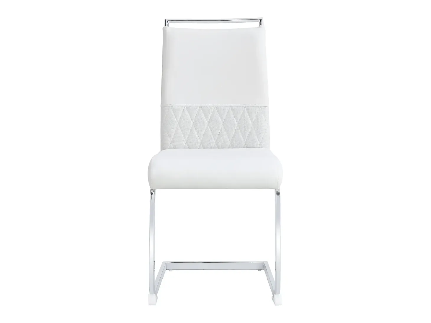 Juego de 4 sillas de comedor modernas con respaldo alto y patas tapizadas, respaldo de rayas cruzadas para comedor, cocina y oficina, color blanco