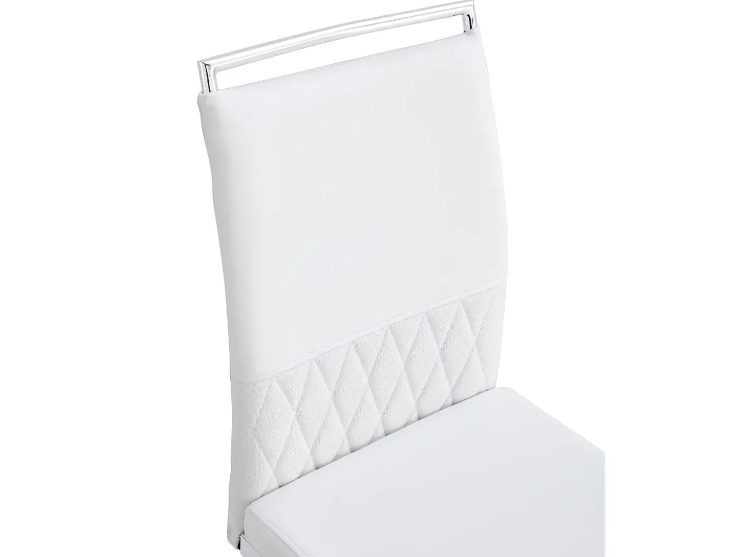 Juego de 4 sillas de comedor modernas con respaldo alto y patas tapizadas, respaldo de rayas cruzadas para comedor, cocina y oficina, color blanco