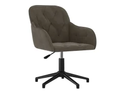 Juego de 2 sillas de comedor giratorias de terciopelo gris oscuro