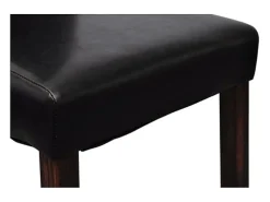 Juego de 2 sillas de comedor de piel sintética negra