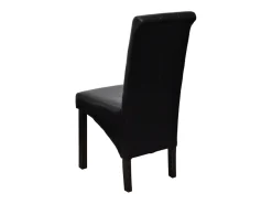 Juego de 2 sillas de comedor de piel sintética negra