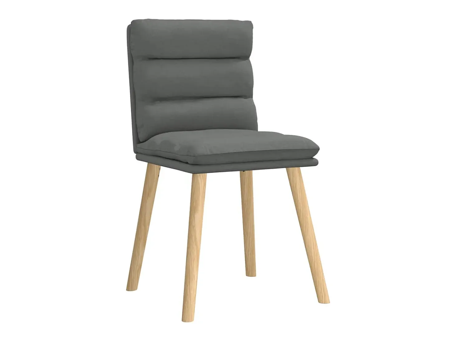 Juego de 4 sillas de comedor de tela gris oscuro