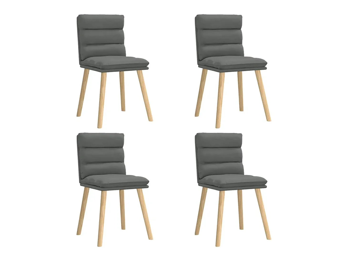 Juego de 4 sillas de comedor de tela gris oscuro