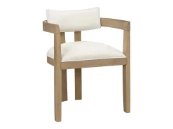 Juego de 2 sillas de comedor de madera maciza - 57,5 x 60,5 x 78,5 cm - estilo moderno - lino - natural