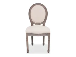 Juego de 2 sillas de comedor de tela color crema