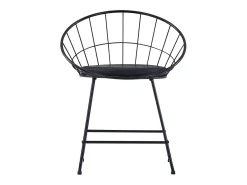 Juego de 6 sillas de comedor de piel sintética de acero negro