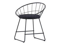 Juego de 6 sillas de comedor de piel sintética de acero negro