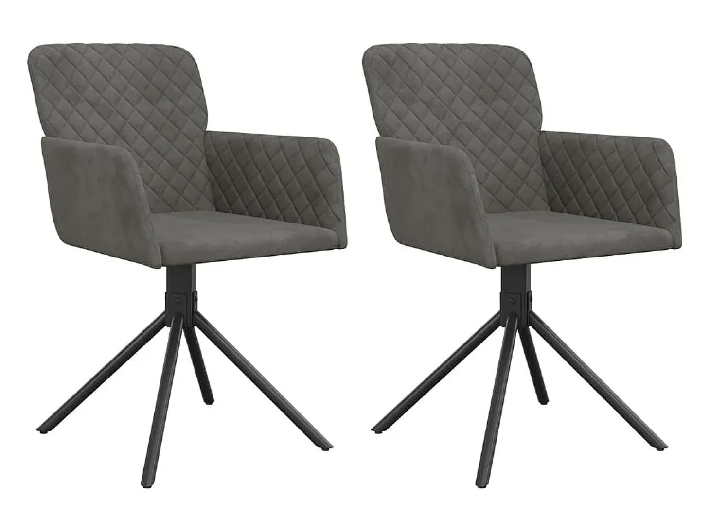 Juego de 2 Sillas de comedor giratorias terciopelo gris oscuro ES262654