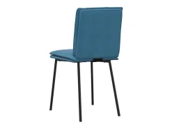 Juego de 4 sillas de comedor de terciopelo azul