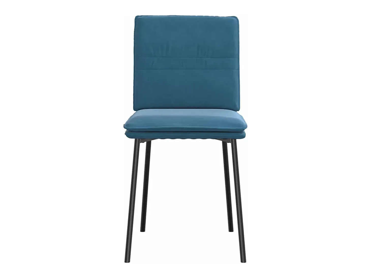 Juego de 4 sillas de comedor de terciopelo azul