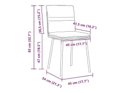 Juego de 4 sillas de comedor de terciopelo azul
