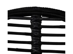 Juego de 2 sillas de comedor de ratán natural negro