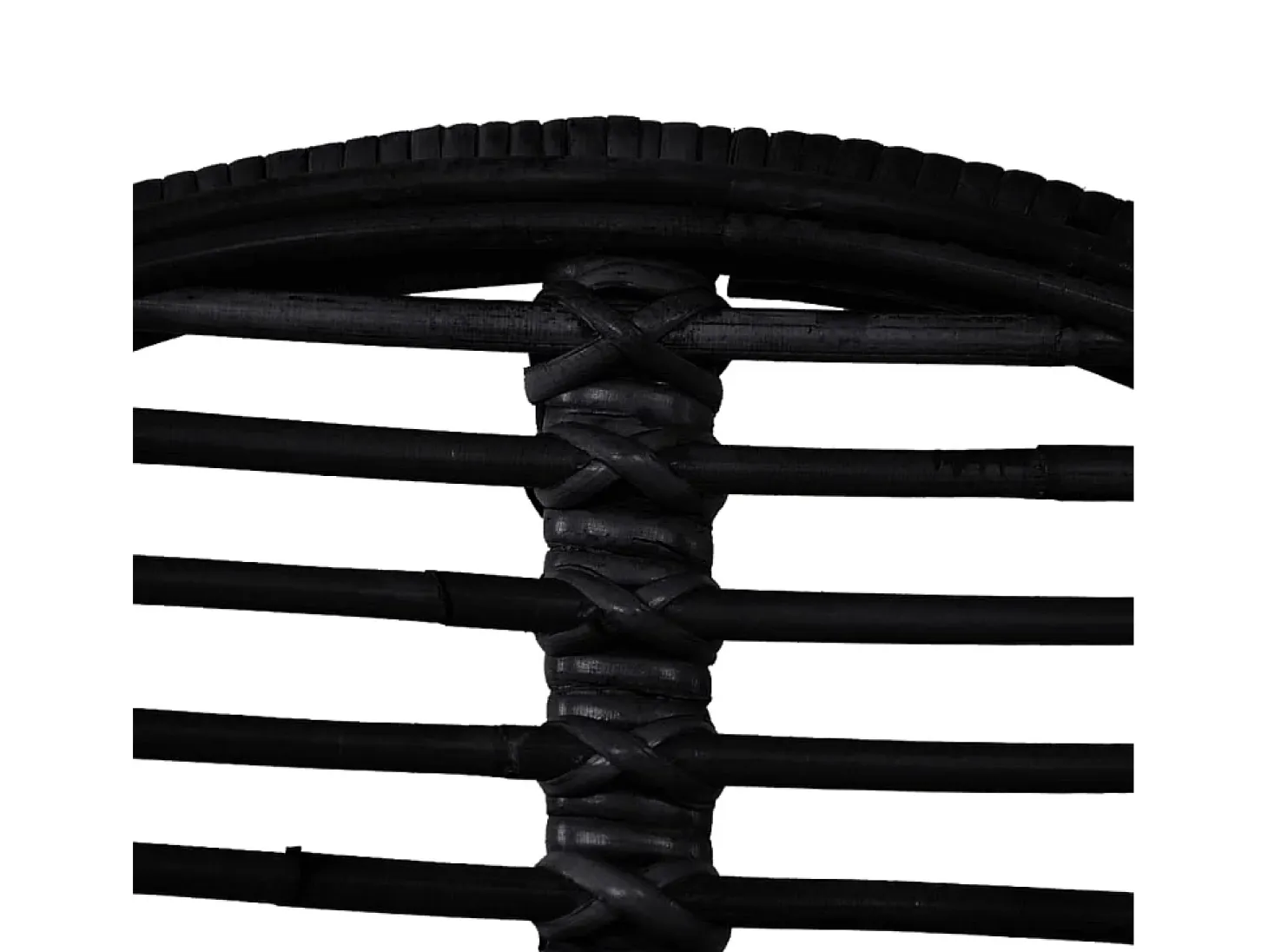 Juego de 2 sillas de comedor de ratán natural negro