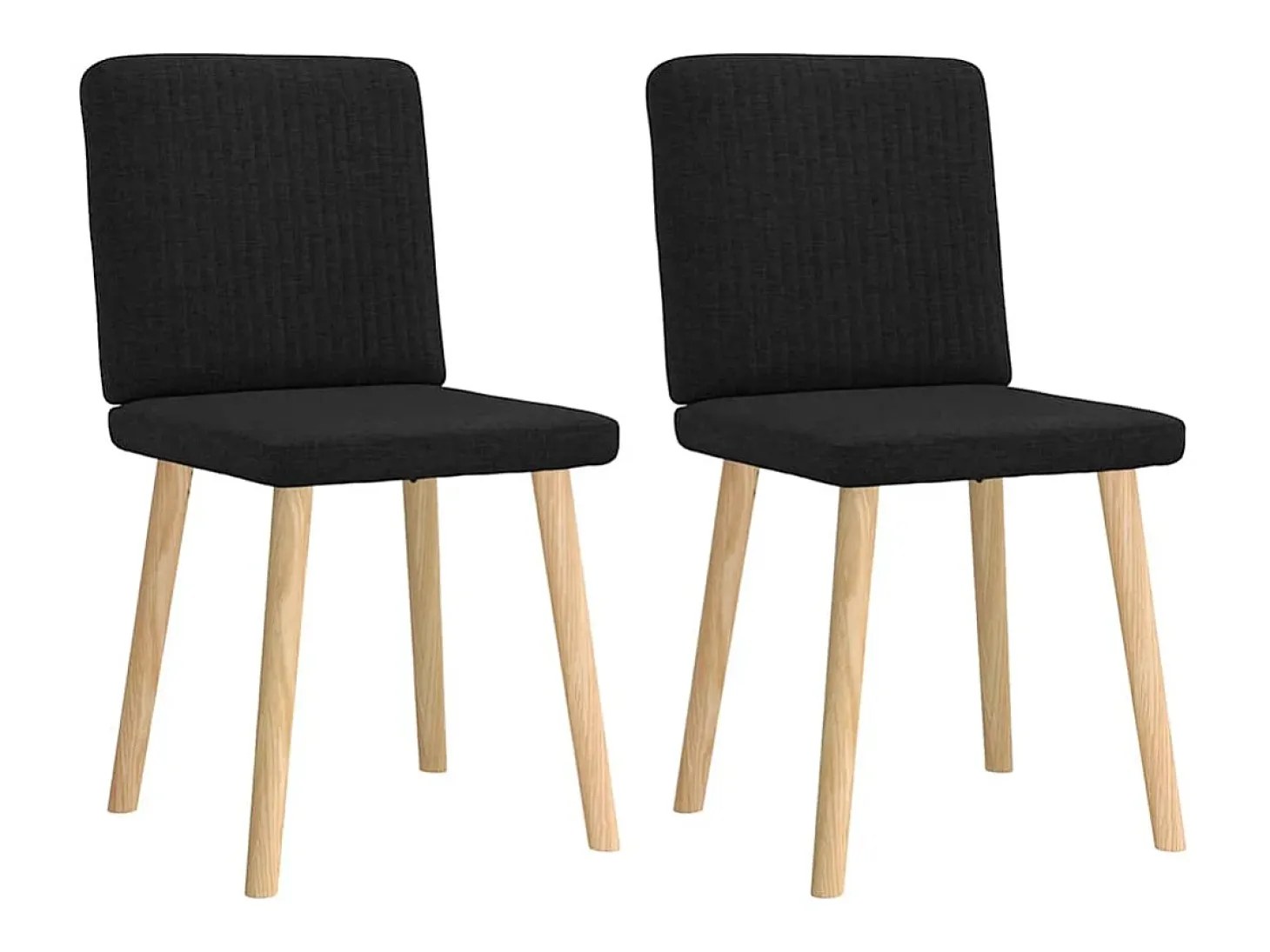 Juego de 2 sillas de comedor de tela negra