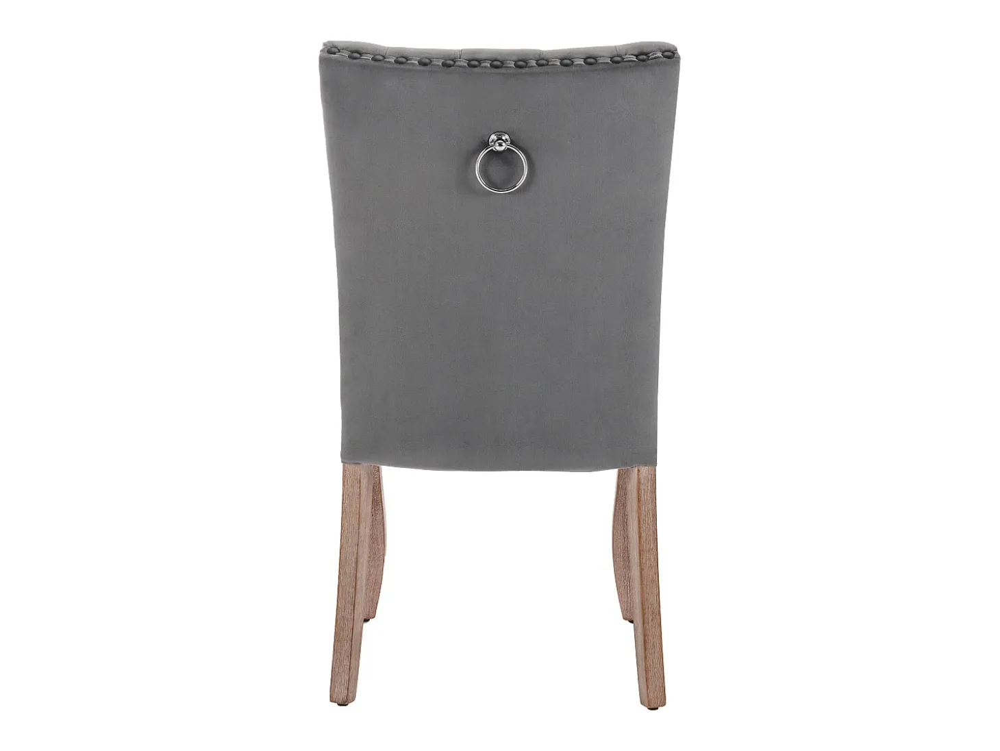 Juego de 4 sillas de comedor - silla de comedor de terciopelo gris - con respaldo acolchado y patas de madera