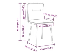 Juego de 4 sillas de comedor de terciopelo negro