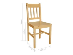 Juego de 4 Sillas de comedor madera de pino ES220414