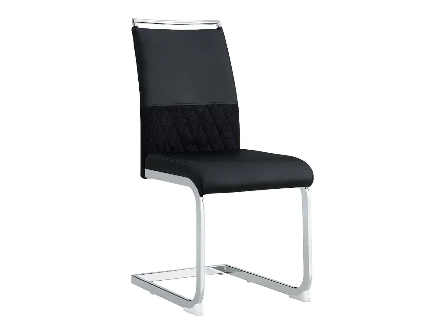 Juego de 4 sillas de comedor modernas, respaldo alto acolchado de poliuretano y lino, diseño de rayas, color negro (42 x 48 x 95 cm)