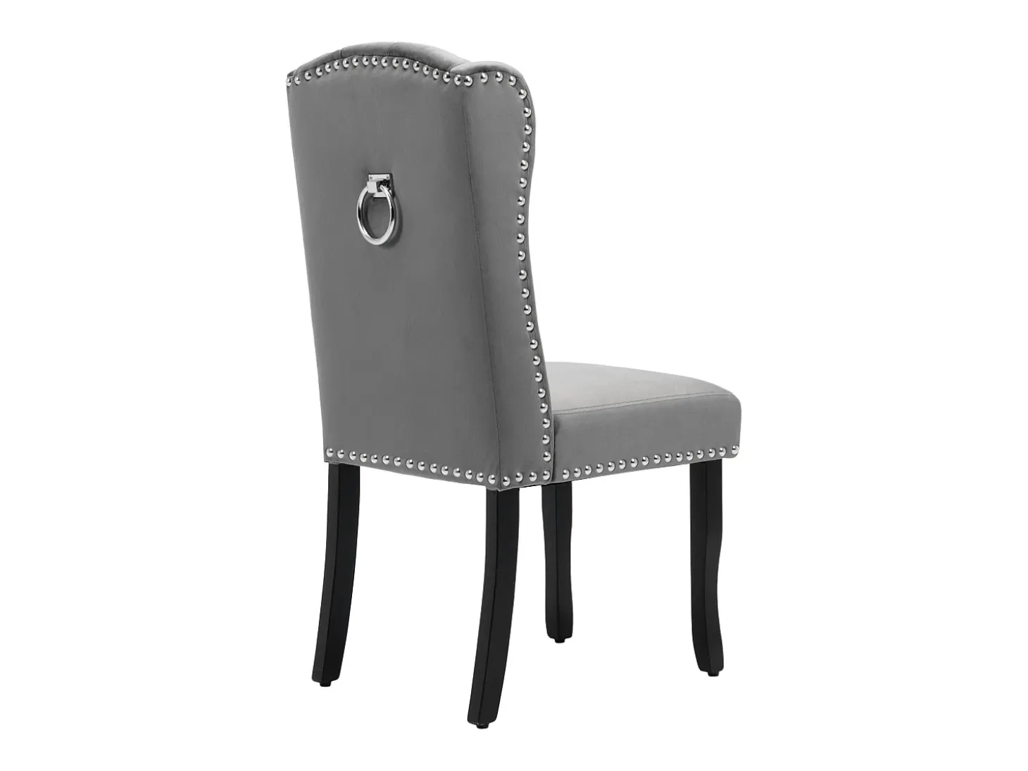 Juego de 4 sillas de comedor de terciopelo, patas de roble, diseño elegante, gris (L 103,68 x An 50,29 x Al 46,36 cm)