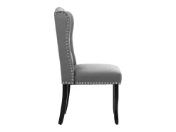 Juego de 4 sillas de comedor de terciopelo, patas de roble, diseño elegante, gris (L 103,68 x An 50,29 x Al 46,36 cm)
