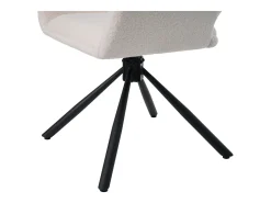 Juego de 2 sillas de comedor - tela sherpa blanca - con reposabrazos y función giratoria
