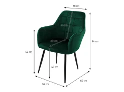 Juego de 6 sillas de comedor cocina terciopelo verde ML-DESIGN