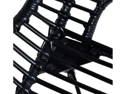Juego de 4 sillas de comedor de ratán natural negro