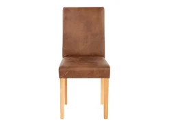 Juego de 6 sillas de comedor Littau de piel sintética, textil, imitación de ante, patas claras