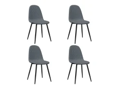 Juego de 4 Sillas de comedor terciopelo gris oscuro ES743426