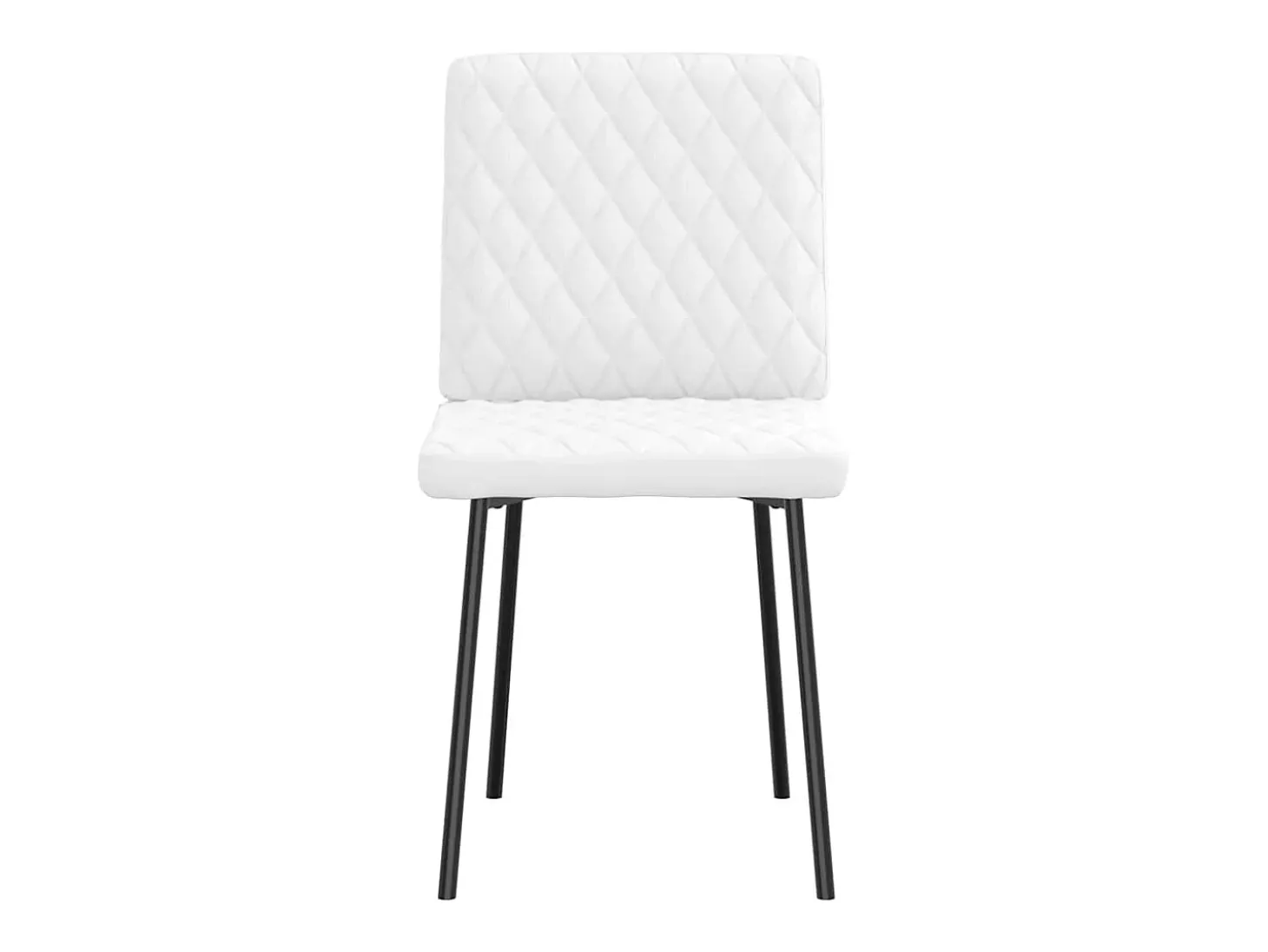 Juego de 2 sillas de comedor de piel sintética blanca