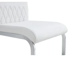Juego de 2 sillas de comedor modernas con respaldo alto y patas tapizadas, respaldo de rayas cruzadas para comedor, cocina y oficina, color blanco