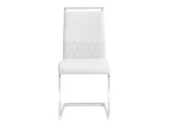 Juego de 2 sillas de comedor modernas con respaldo alto y patas tapizadas, respaldo de rayas cruzadas para comedor, cocina y oficina, color blanco