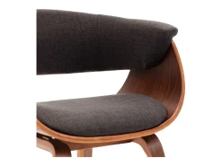 Juego de 2 sillas de comedor de madera curvada gris y tela