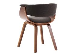 Juego de 2 sillas de comedor de madera curvada gris y tela
