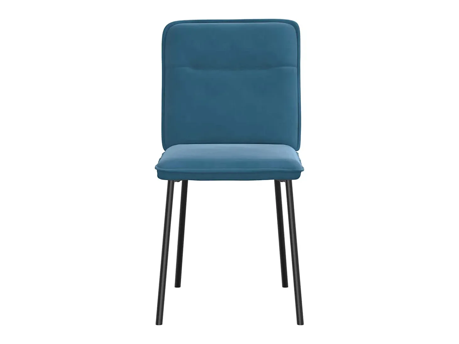 Juego de 4 sillas de comedor de terciopelo azul