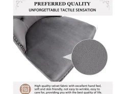 Juego de 2 sillas de comedor - 53 x 62,5 x 94,5 cm - silla tapizada - patas de metal - terciopelo - gris