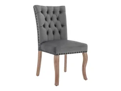 Juego de 6 sillas de comedor - sillas de comedor de terciopelo gris - con respaldo acolchado y patas de madera