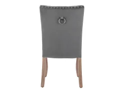 Juego de 6 sillas de comedor - sillas de comedor de terciopelo gris - con respaldo acolchado y patas de madera
