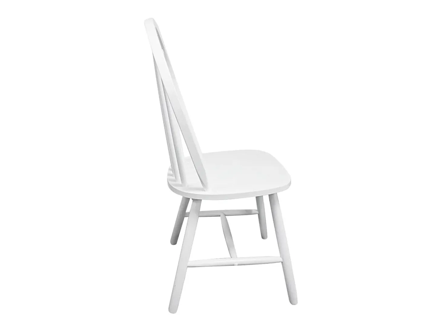 Juego de 4 Sillas de comedor madera maciza de caucho blanco ES624137