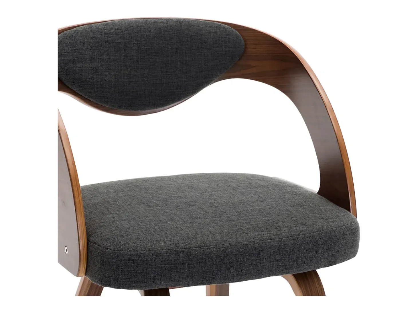Juego de 2 sillas de comedor de madera curvada gris oscuro y tela