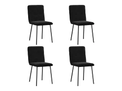 Juego de 4 sillas de comedor de terciopelo negro